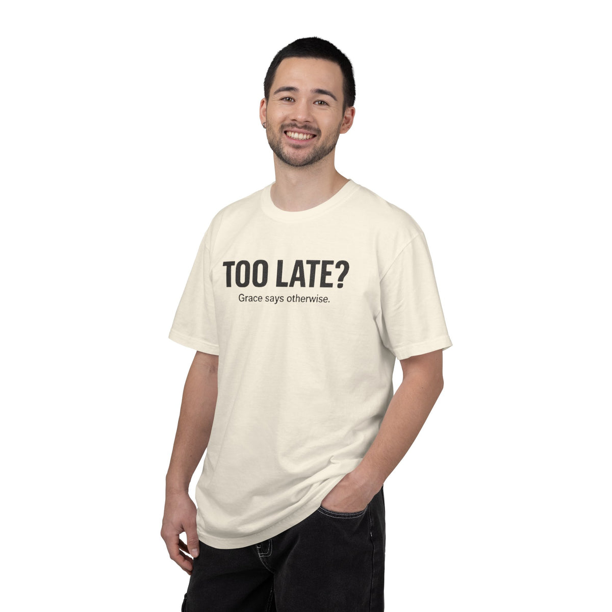 Too Late? Graphic T‑Shirt — Bold Question Statement Tee
